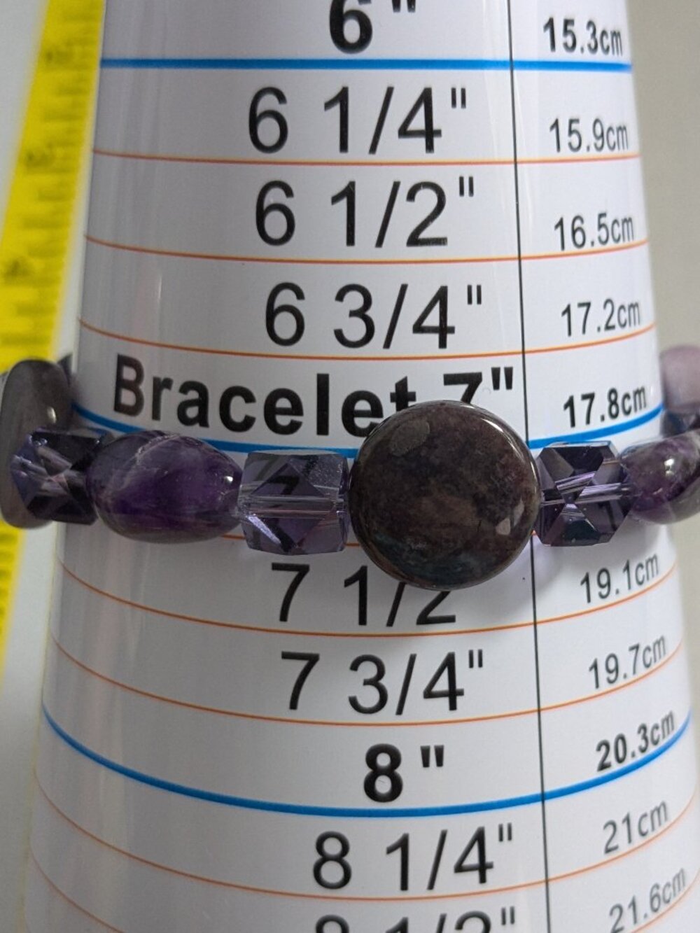 Artisan Amethyst Stone Round, Oval, Faceted Toggle Clasp Bracelet